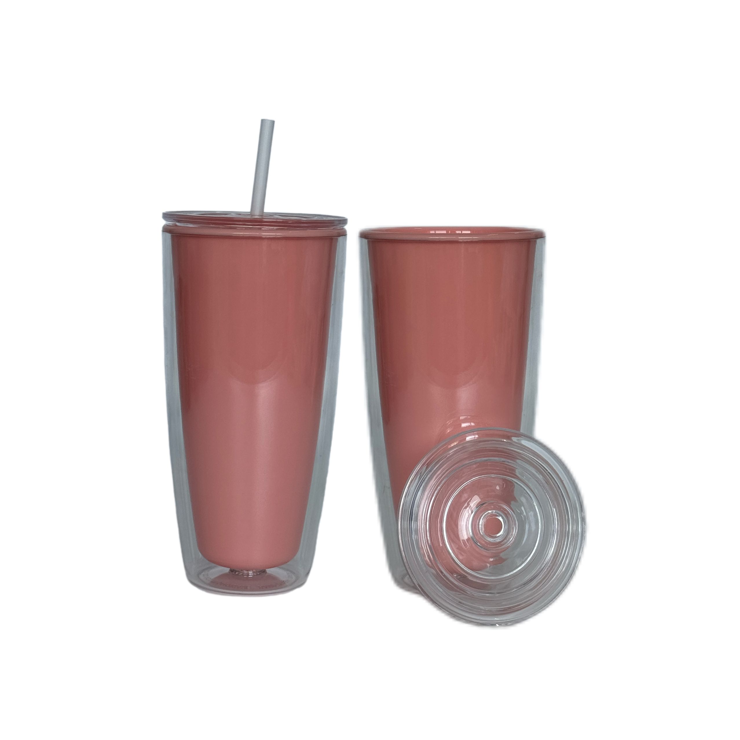 25oz Dual Wall Plastic Sippy Tumbler