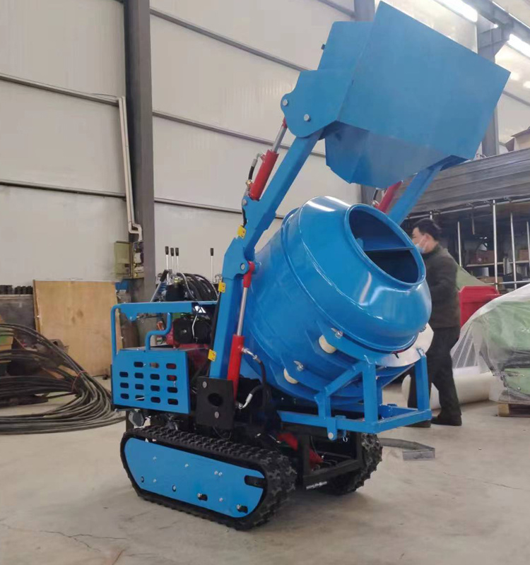 350L Self-loading Mini Crawler Concrete Mixer Automatic Loading
