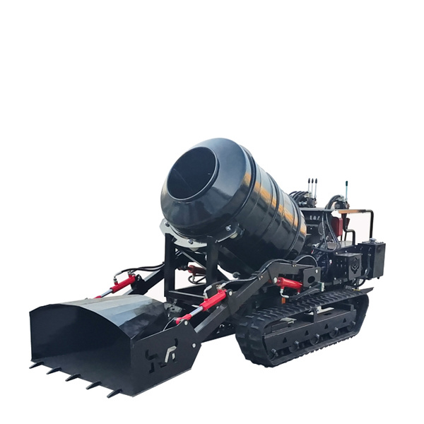 2025 New Trend Mini Cement Mixer Machine 800L Dumper Truck Crawler Mobile Mini Concrete Mixer