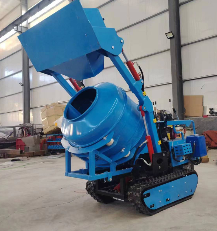 350L Self-loading Mini Crawler Concrete Mixer Automatic Loading