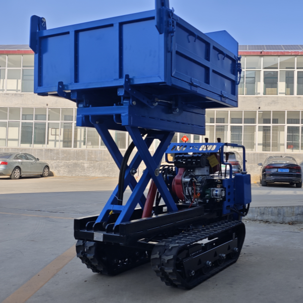 High Tip Hydraulic Lifting Small Crawler Dumper 800kg Transporter