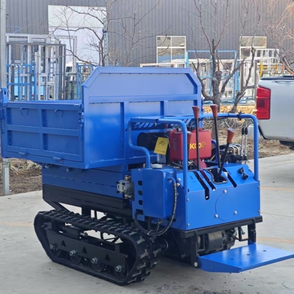 High Tip Hydraulic Lifting Small Crawler Dumper 800kg Transporter