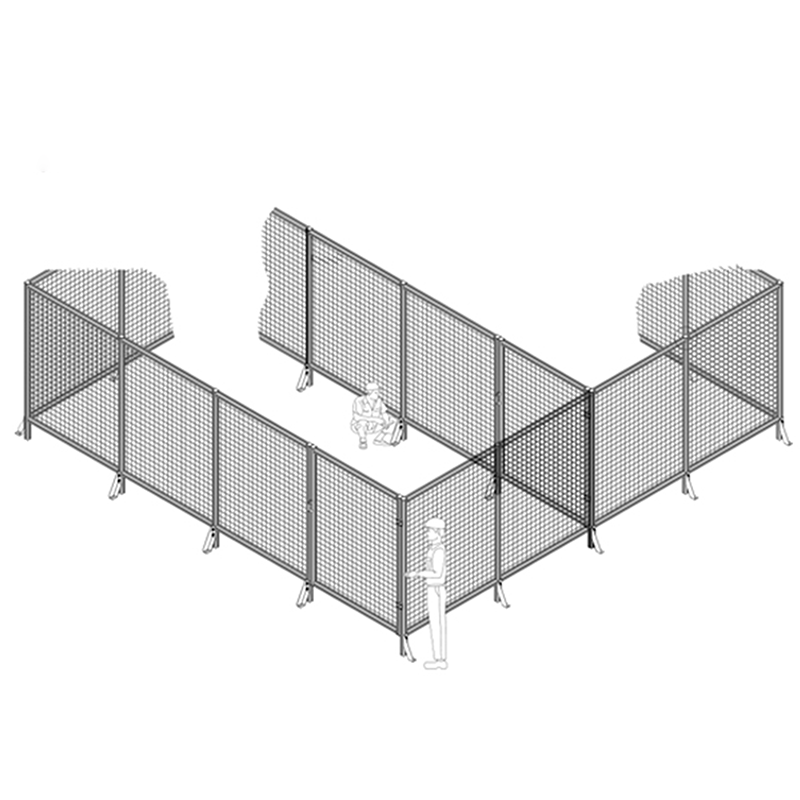 Hsj Factory Customized Robot Safety Machine Guarding Wire Panels Protective Aluminium Robot Fence