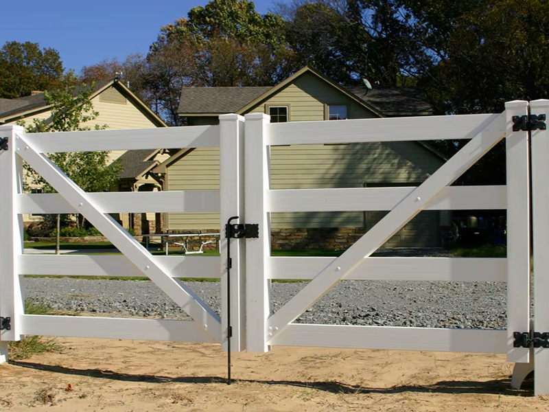 HSJ Three Rail Metal Farm Goat Cattle Horse Sheep Deer Slat Ranch Fence