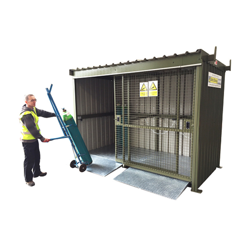 Hsj Yellow Steel Safety Security Gas Bottle Gas Cylinder Locker Cage Storage Cage Galvanized Mesh Gas Cylinder Storage Cages/Gas Bottle Cages