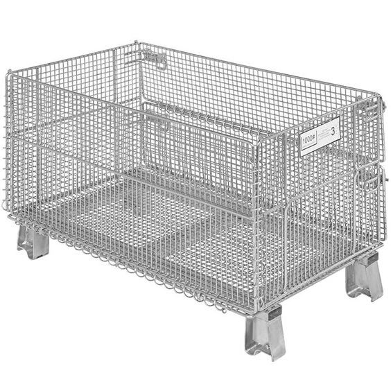 Galvanised Wire Mesh Pallet Wire Mesh Cage Stackable Galvanized Large Wire Mesh Logistic Collapsible Steel Storage Cages