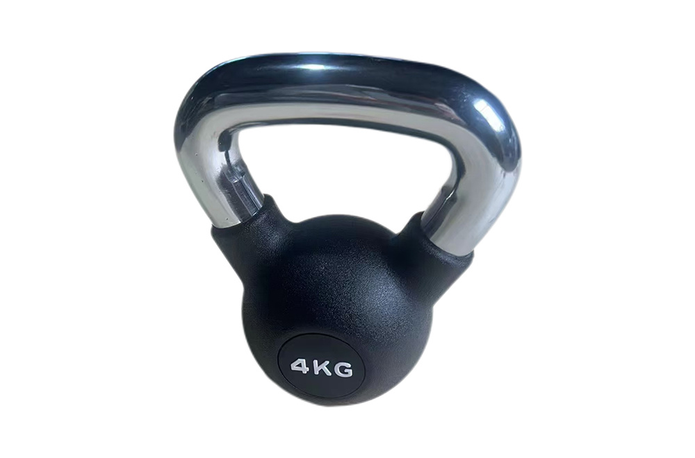 WK104 Rubberized kettlebell with chrome handle 4-28kg