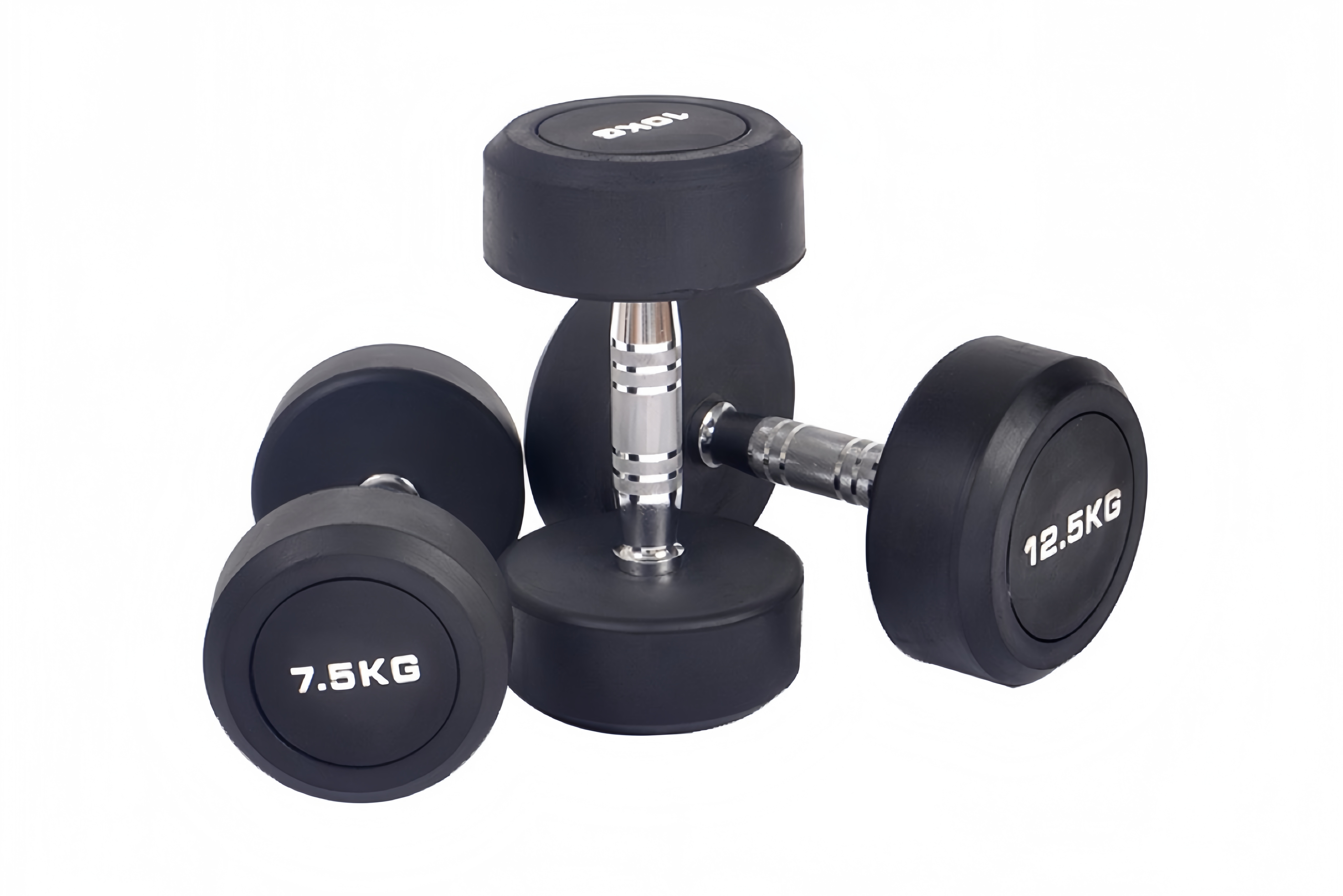WD102 Round Rubber-Covered Dumbbells