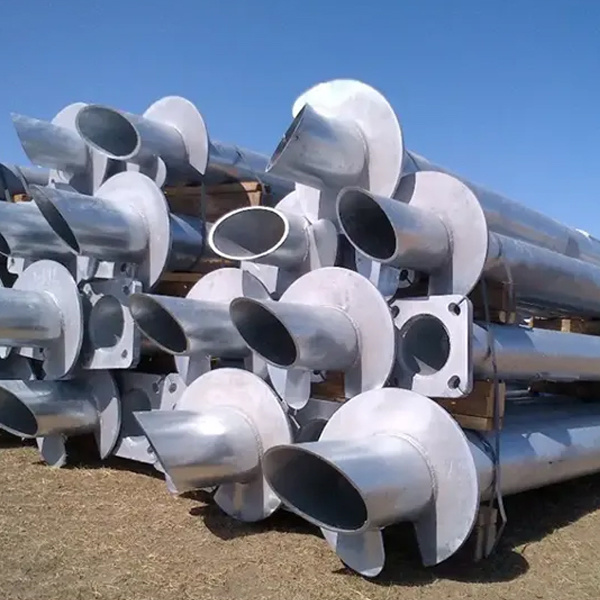 Hot dip galvanized spiral piles for giant ground