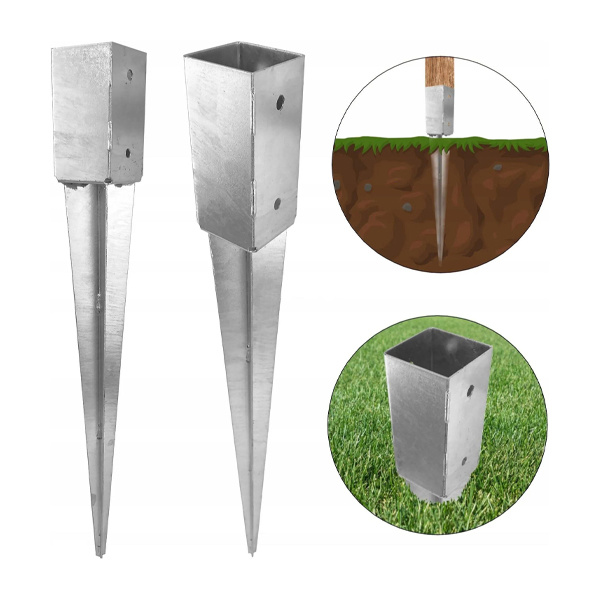 Square Wood Fence Post Anchor Heavy Duty Galvanized Square Ground Spikes