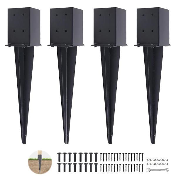 Fence Post Anchor Ground Spike Heavy Galvanized Fence Stakes Post Base