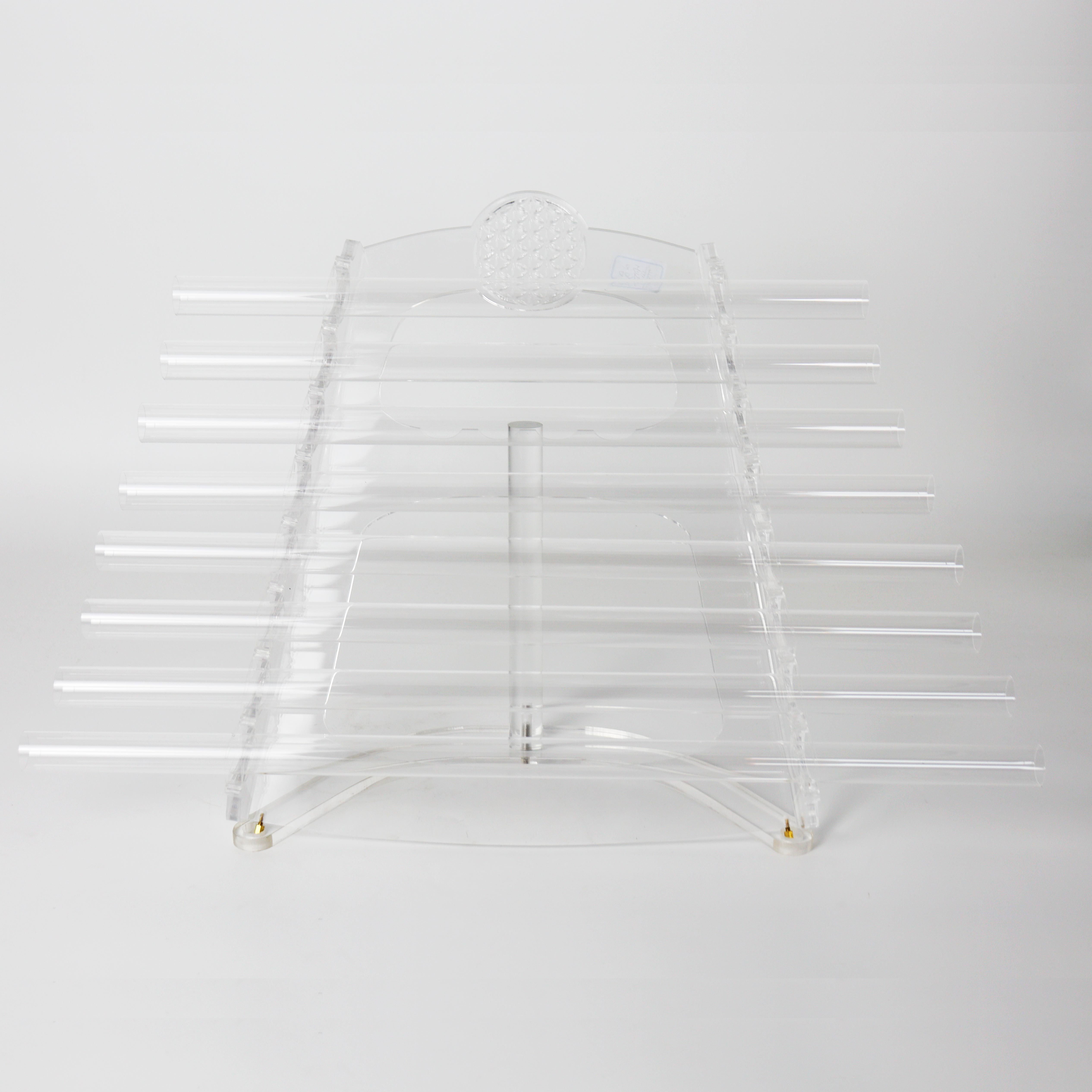 Clear Quartz Crystal Harp With Flower Of Life