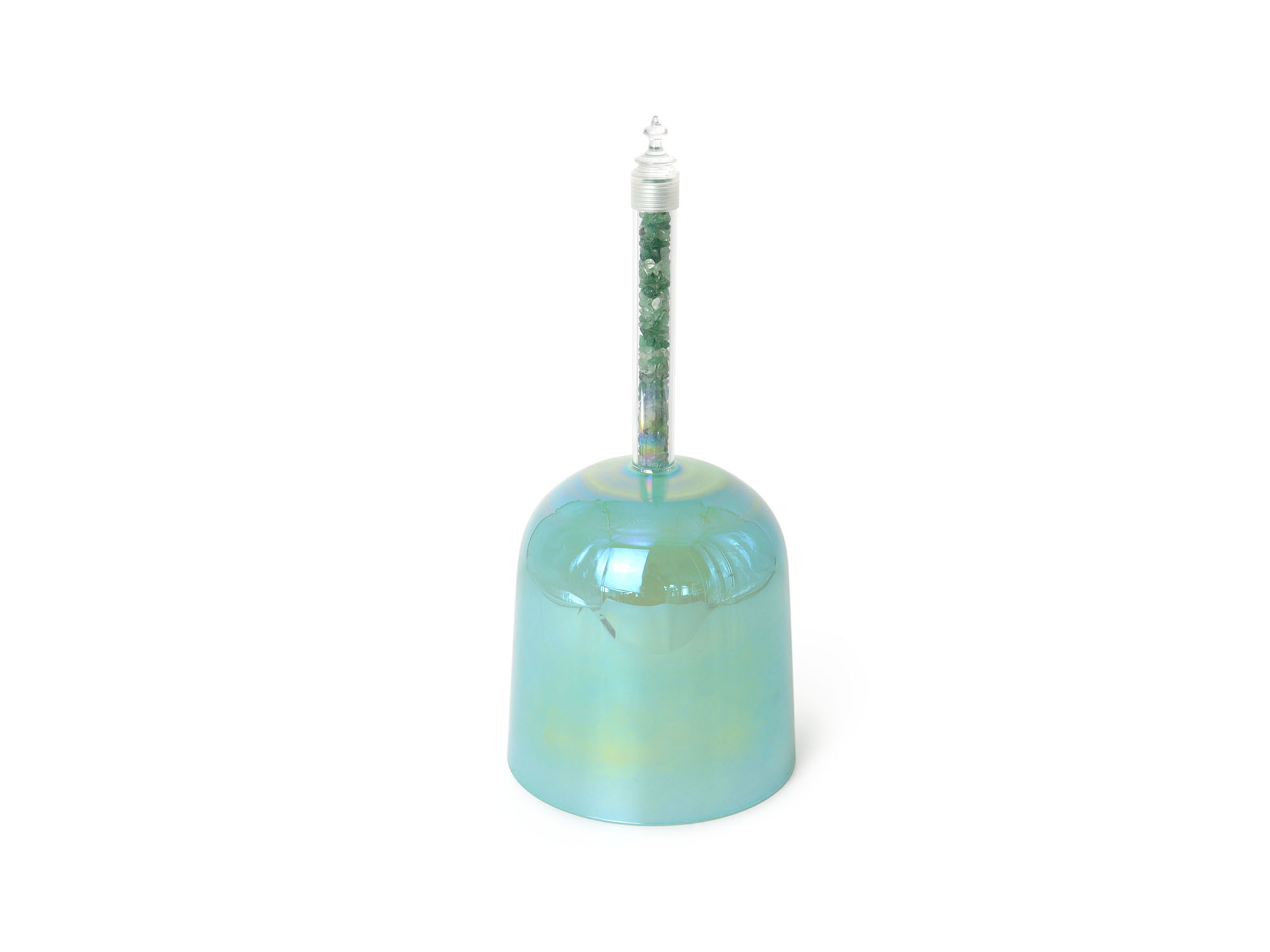 ZHQH Turquoise Jade Handle Crystal Singing Bowl TMSC-030