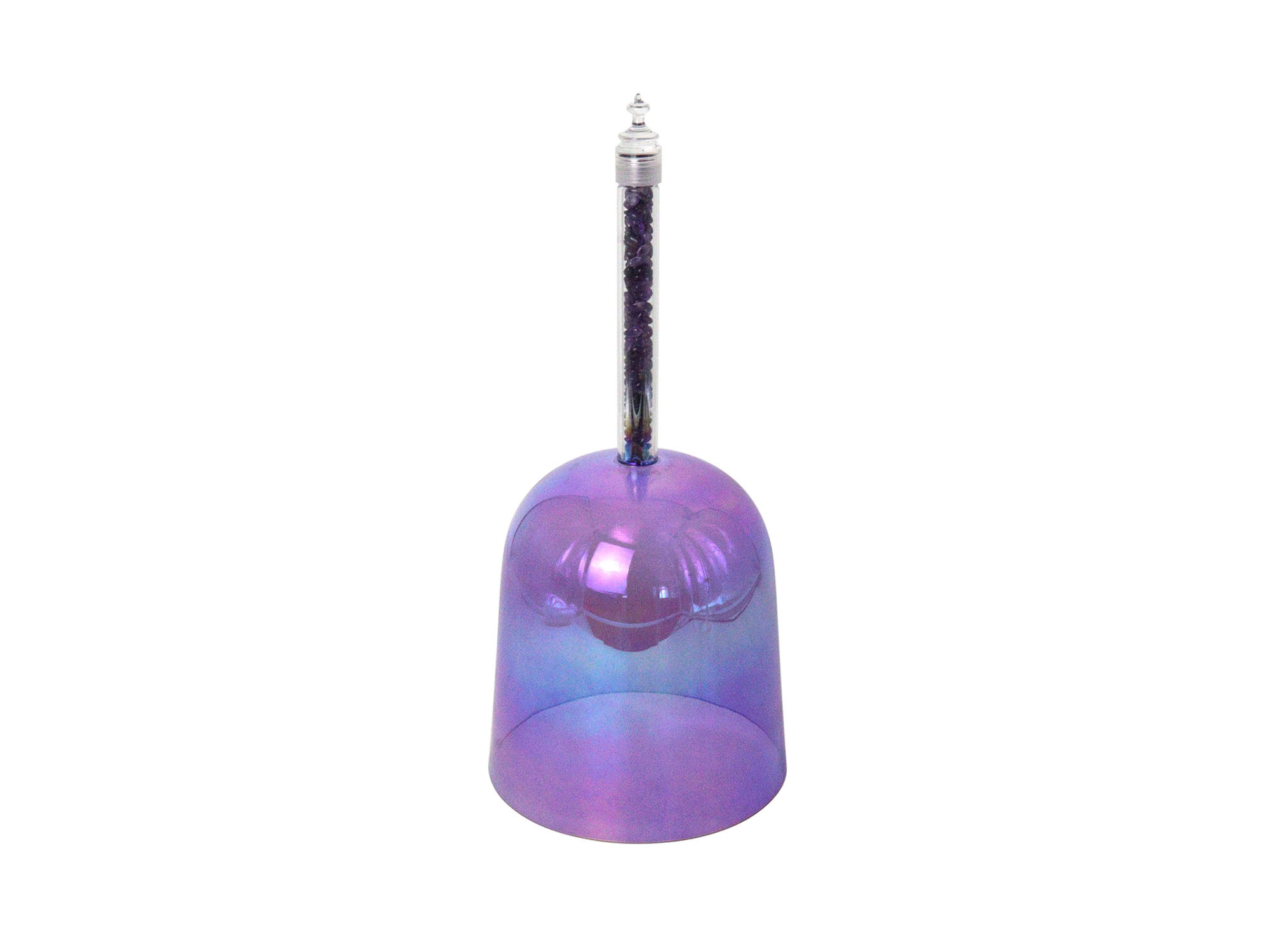 ZHQH Purple Ore Handle Crystal Sound Therapy Singing Bowl TMSC-021