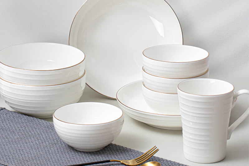 Water ripple pattern bone china dinnerware