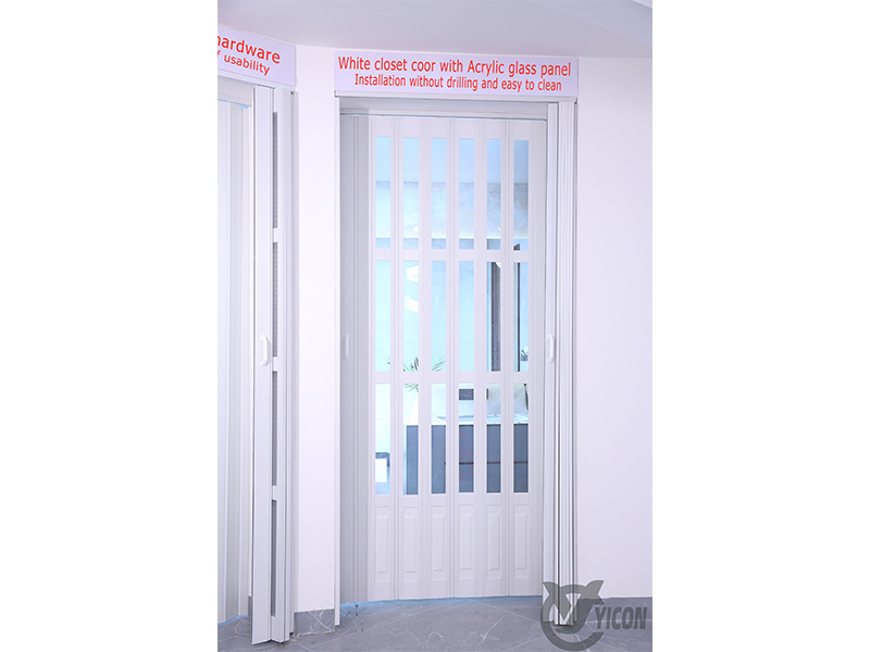 PVC residential accordion door interior commercial plastic sliding folding door