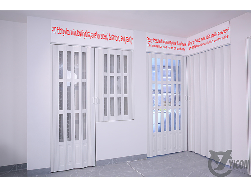 Retractable PVC glass gate retractable interior folding door