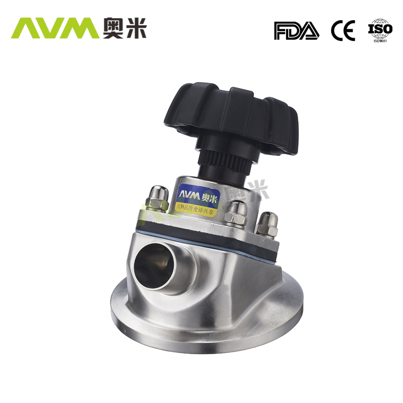 Manual tank bottom diaphragm valve