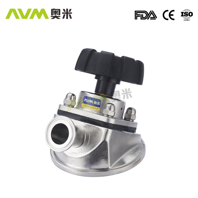 Manual tank bottom diaphragm valve