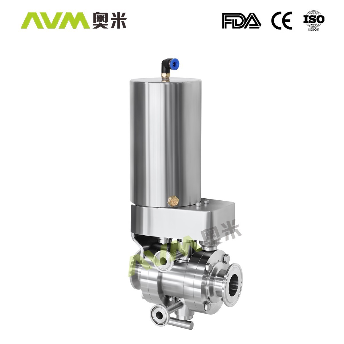 Pneumatic butterfly anti mixing valve