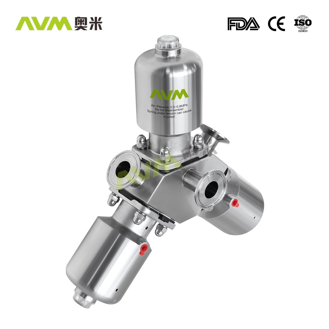 Pneumatic multi-channel diaphragm valve
