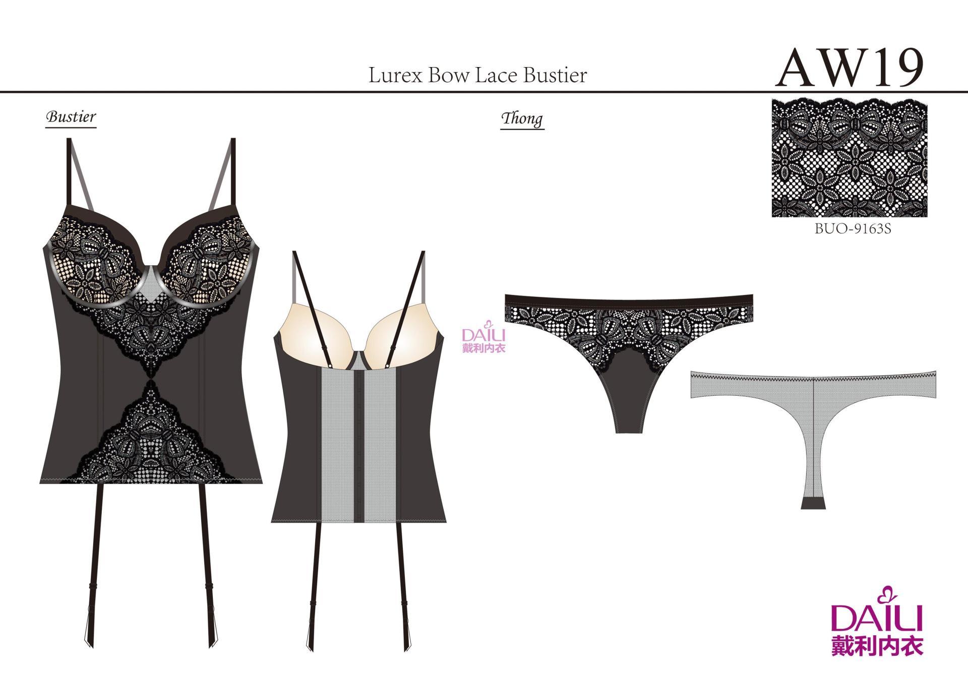 Lurex 蝴蝶結蕾絲胸衣