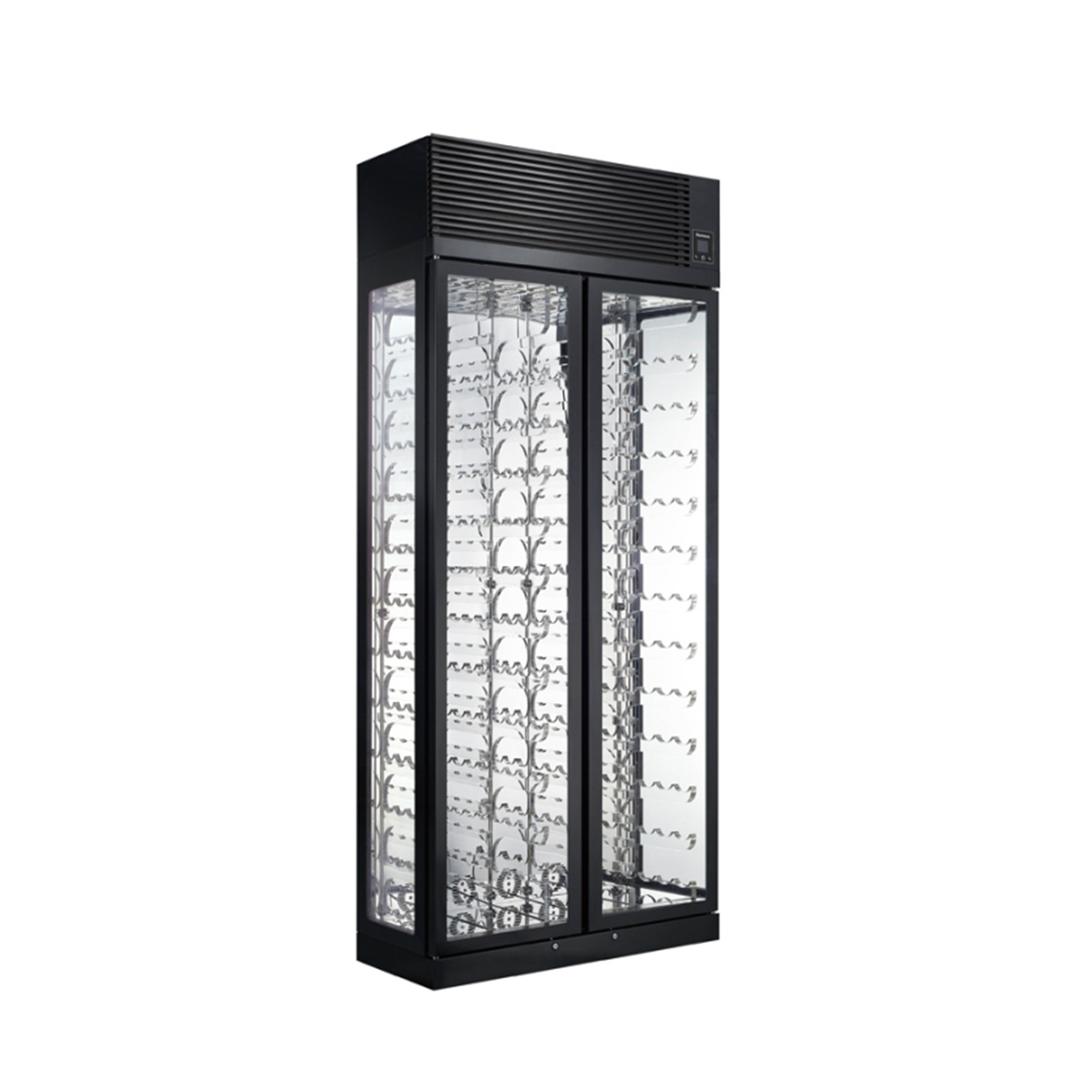 Luxury Two-Door Wine Bottle Cooler Refrigerator with Mirror Interior for Perfect Wine Display New Condition Kitchen Machine