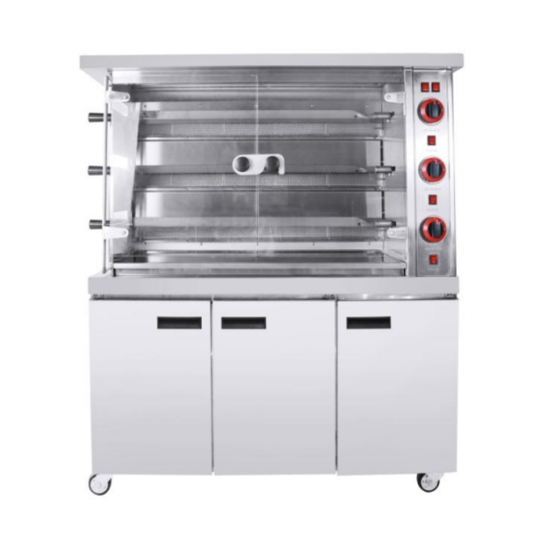 Commercial Stainless Steel Rotisserie Cabinet Electric & Gas for Restaurant Food Shops & Malls for Roast Chicken Shops