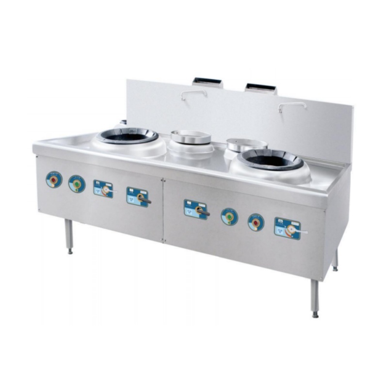 Commercial Stainless Steel GAS-FIRED Chinese Wok Range New Restaurant Food Cooking Equipment for Shopping Mall Kitchen