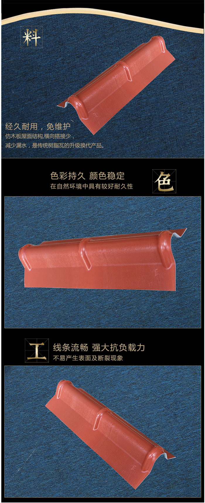 120︒高波正脊瓦
