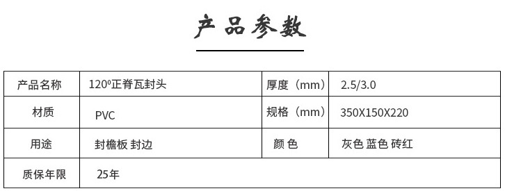 120︒正脊瓦封头