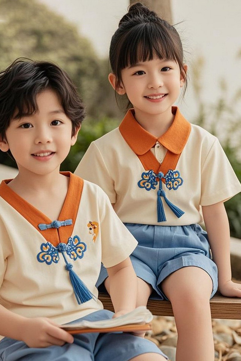 Hanfu elements children's short-sleeved suit Hanfu elements children's short-sleeved suit