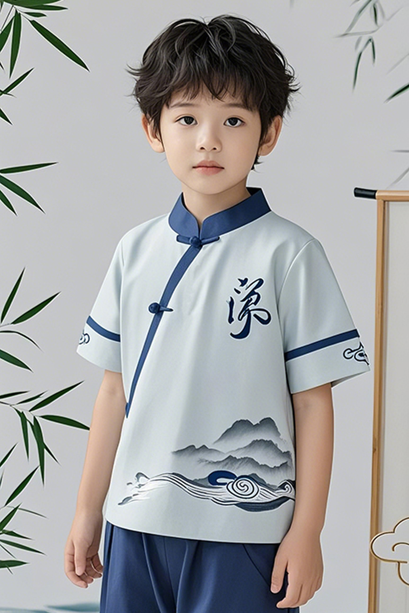 漢服元素兒童短袖套裝 漢服元素兒童短袖套裝