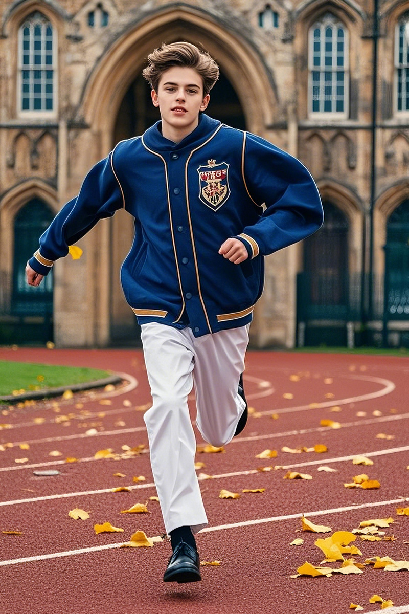 Fashion sporty style oxford blue featured cuffs baseball jersey Fashion sporty style oxford blue featured cuffs baseball jersey