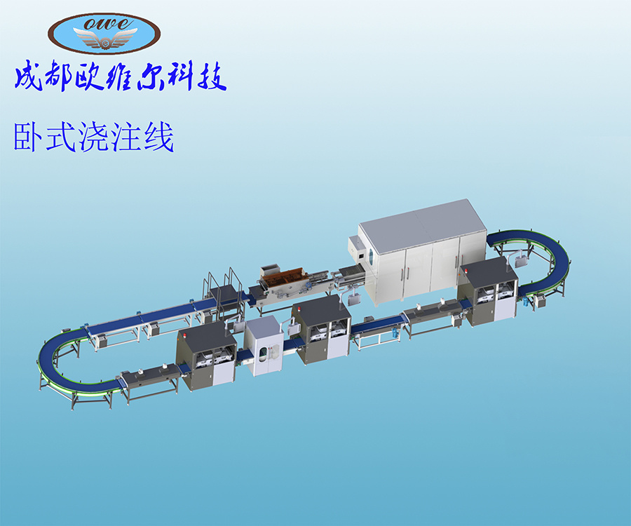 Horizontal casting line scheme