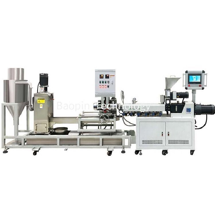 Twin screw extrusion unit underwater pelletizing
