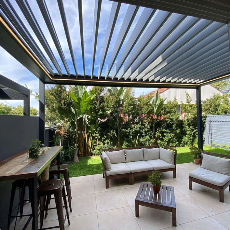 Weatherproof Pergola - Motorized Louver With Lighting