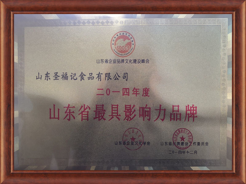 2014年度山東省影響力品牌