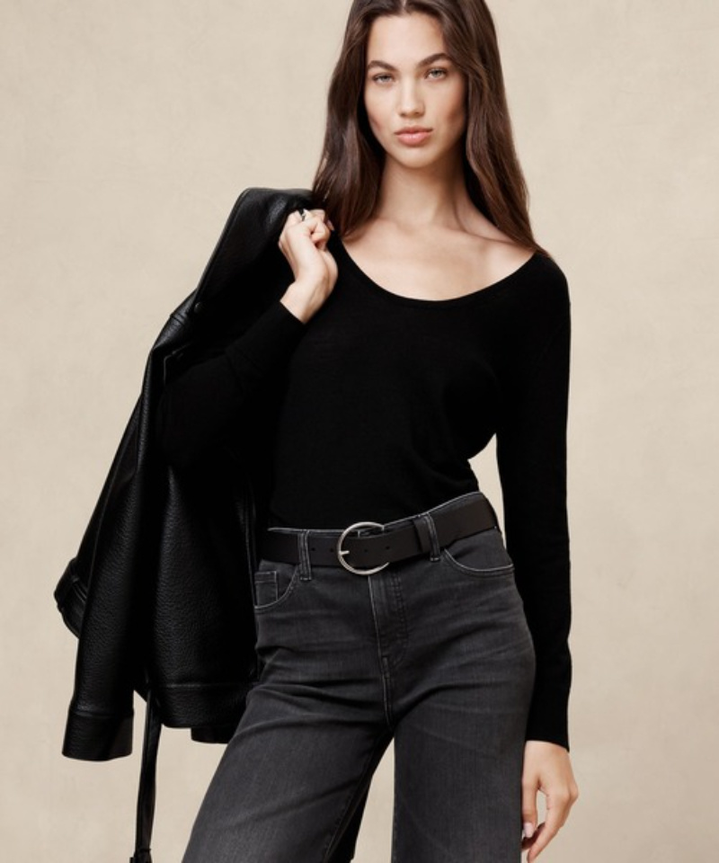 ニットセーター BANANA REPUBLIC FACTORY STORE メリノウール スクープバックセーター レディース