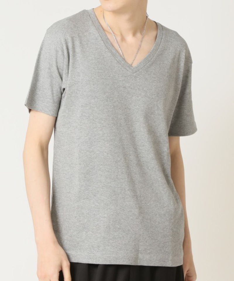 tシャツ ナローリブVネックショートスリーブカットソー Lock Hearsen メンズ