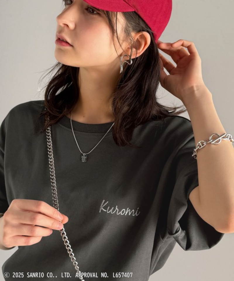 tシャツ 「Sanrio characters/サンリオキャラクターズ」大人可愛い推しアピール♪シルエット箔プリントTシャツ（半袖） レディース