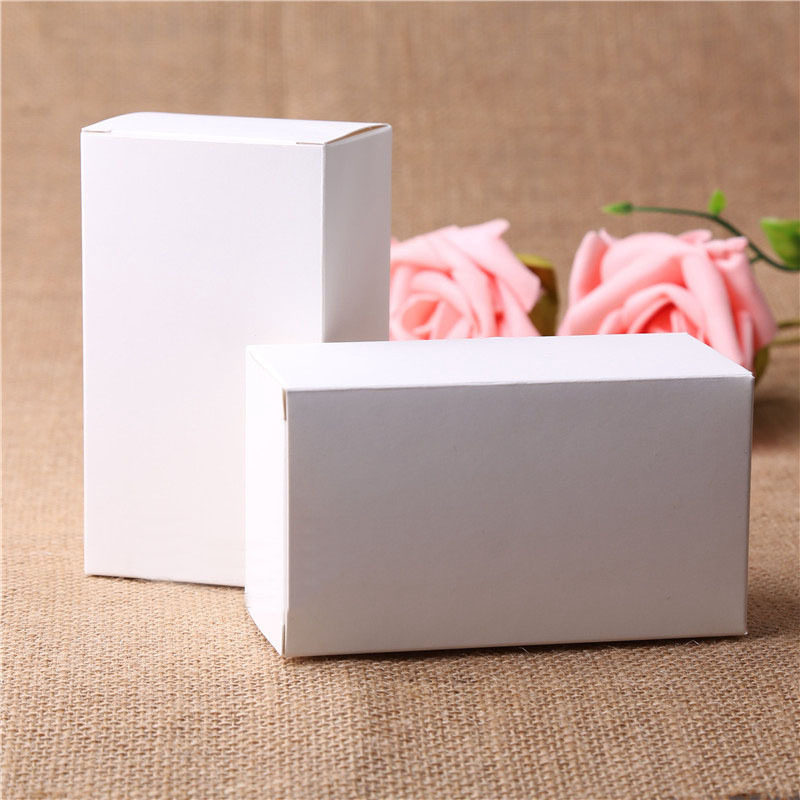 Multi-purpose white cardboard box in stock, customizable color, blank neutral small white box, kraft paper packaging box, logo printed