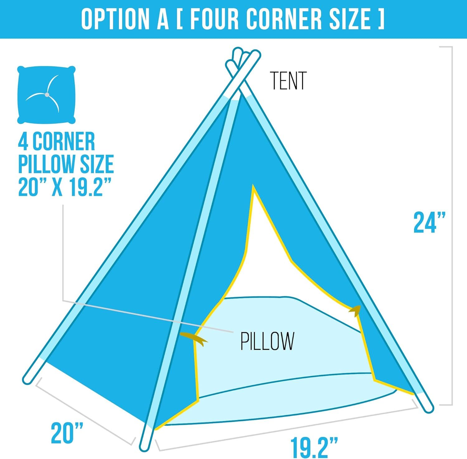 SolidKraft Pet Teepee, Pet Tent for Small Dogs and Cat, Ultrasoft Bed, 24" Washable Indoor Puppy Tent, Portable Dog House and Cat Tent with Plush Pad
