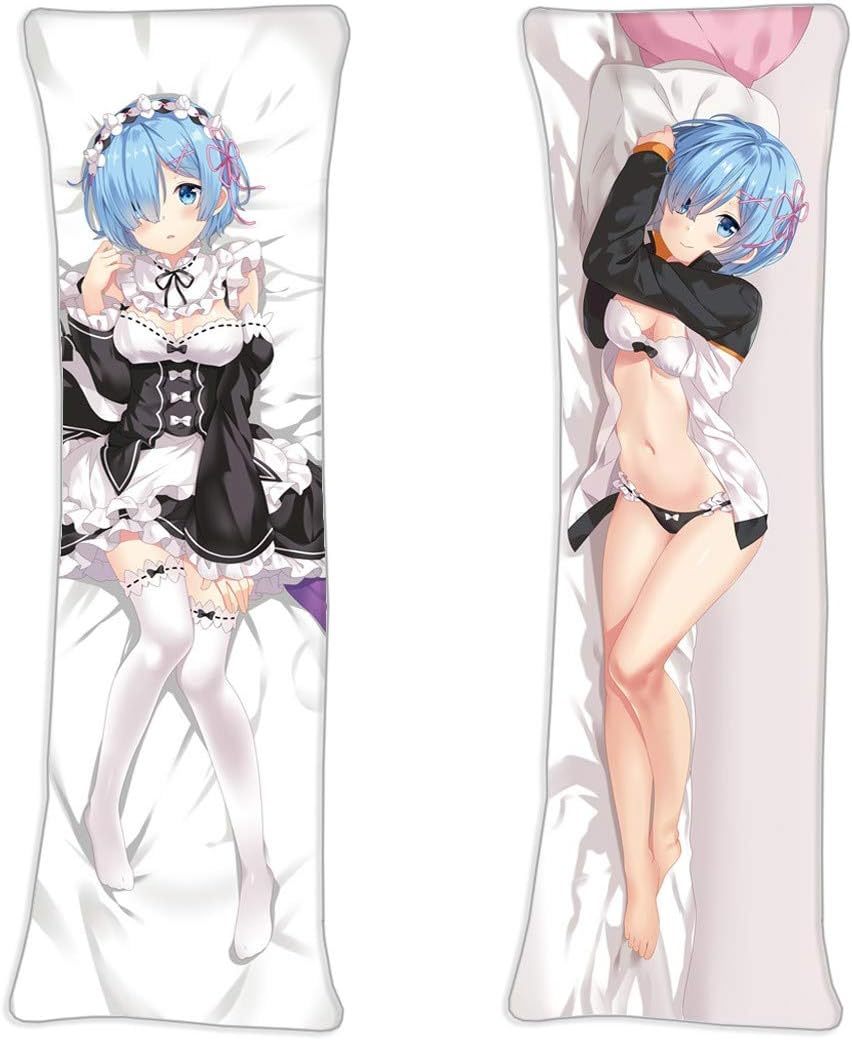 Re:ゼロから始める異世界生活 リゼロ レム 抱き枕カバー 160cmx50cm(62.9inx19.6in) 高級ピーチスキン 両面プリント 等身大 アニメ萌えグッズ キャラクター だきまくら