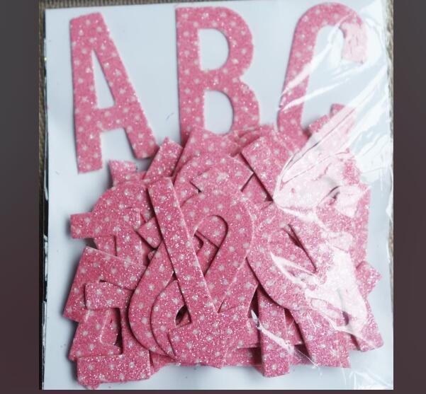 Glitter dotted paper letters with adheisve
