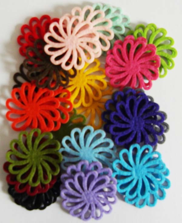 FELT FLOWERS WITH  ADHESIVE