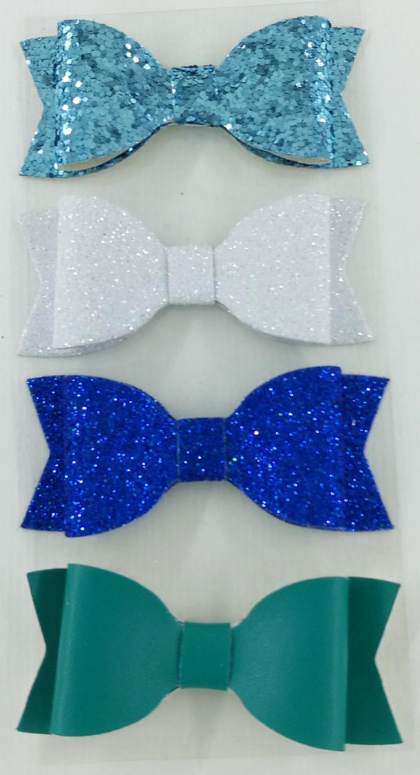 Leather bows  Chunky glitter bows
