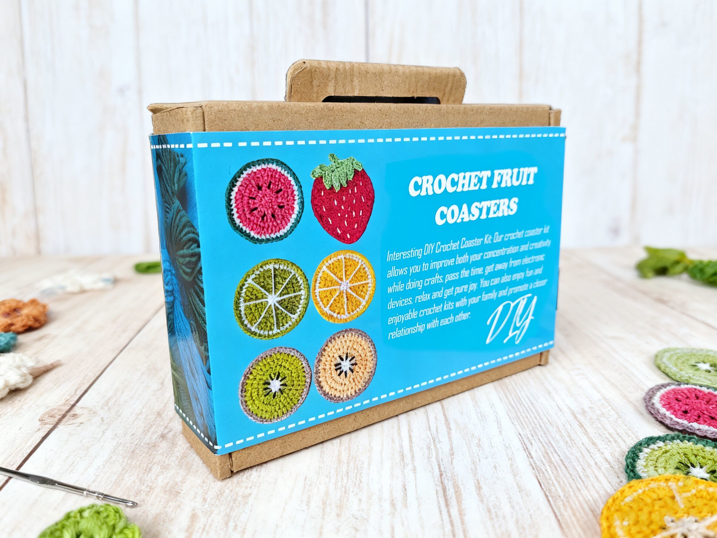 Crochet fruit costers kit