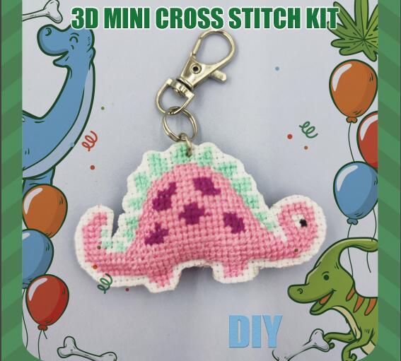 3D mini dinsaur cross stitch keychain 2