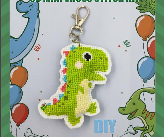 3D mini dinosaur cross stitch kit 3
